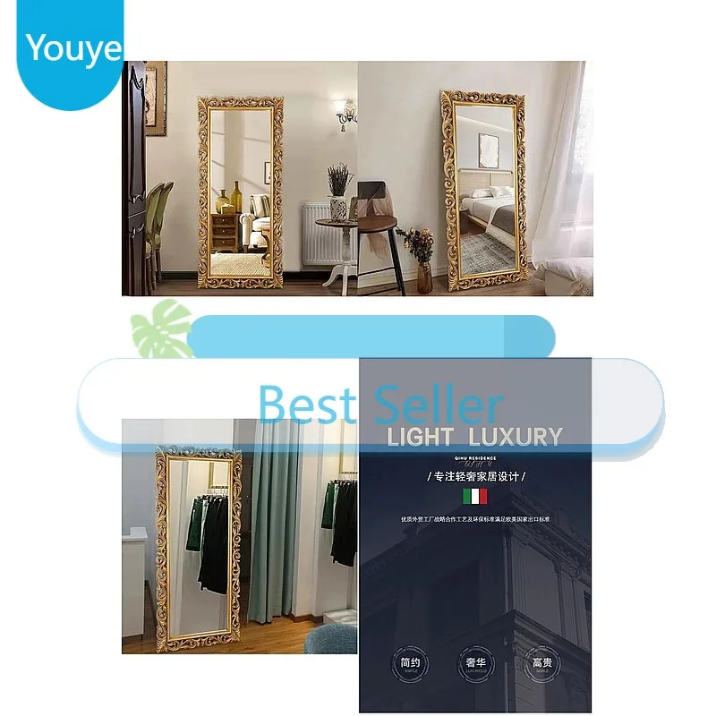 Y Full Length Wall Mirror Lifelike Non-Deform Unique Shape Sticker Dressing Mirror For Home Decor