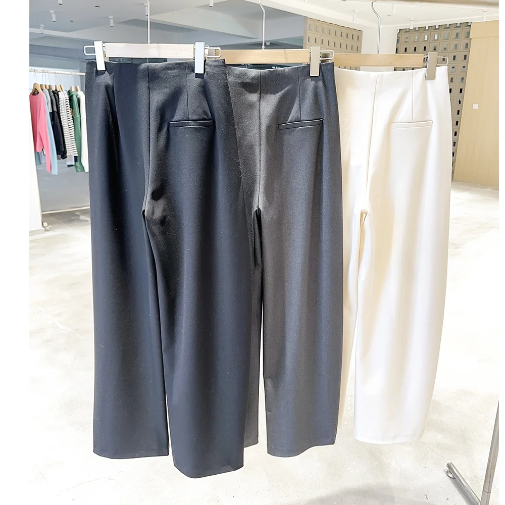 Mimifa Hohe Taille Gerade Bein Hosen frauen Casual Hosen Vielseitig Frühling Herbst Faionable Büro Pendeln Sle