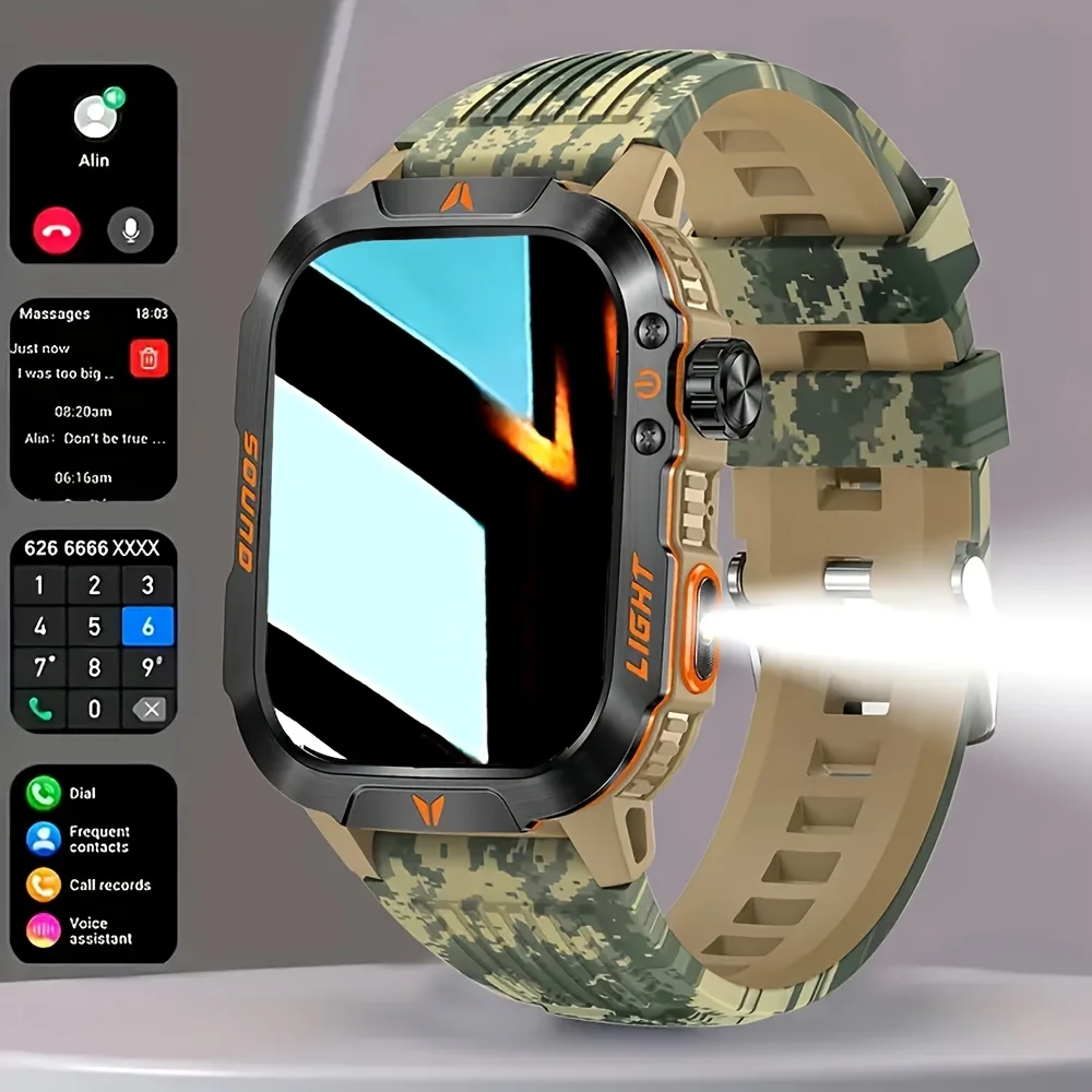 

Smart Watch 1.96inch High Definition Screen Smartwatch Men LED Flashlight Waterproof Heart Rate 100+Sport Mode Smartwatches