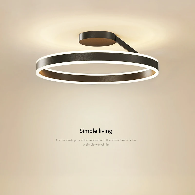 

Nordic Minimalist Ring Led Ceiling Chandelier Lighting Round Dining Living Room Lamp Dimmable Bedroom Light Luster Home Fixtures