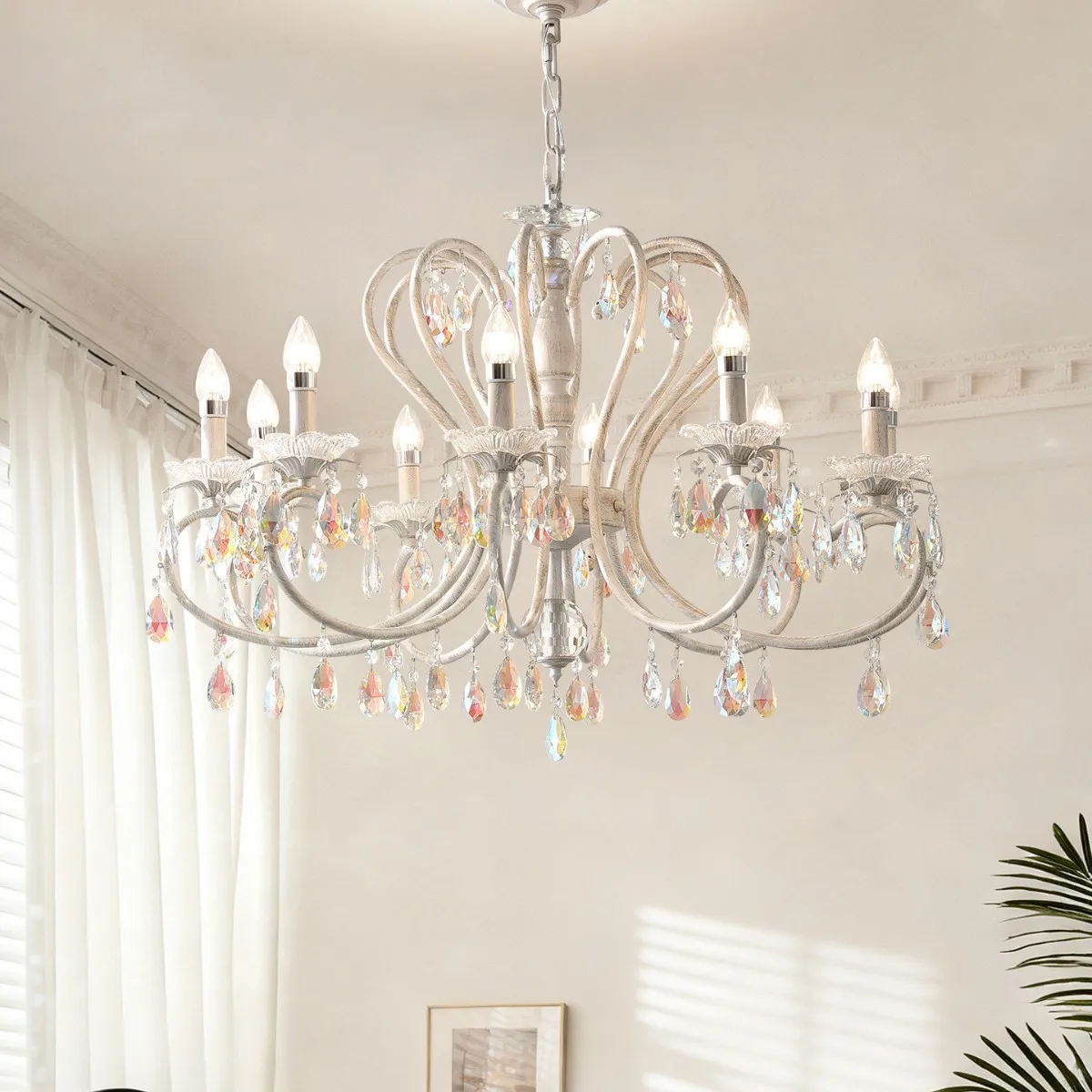 

French Style Luxury Crystal Chandelier for Modern Living Room Dining Room Bedroom Home Decor Vintage Palace Inspired Ceiling