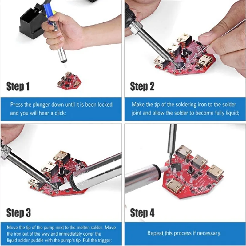 Aluminum Metal Desoldering Pen Disassembly Vacuum Soldering Iron Desoldering Device Manual Soldering Tool