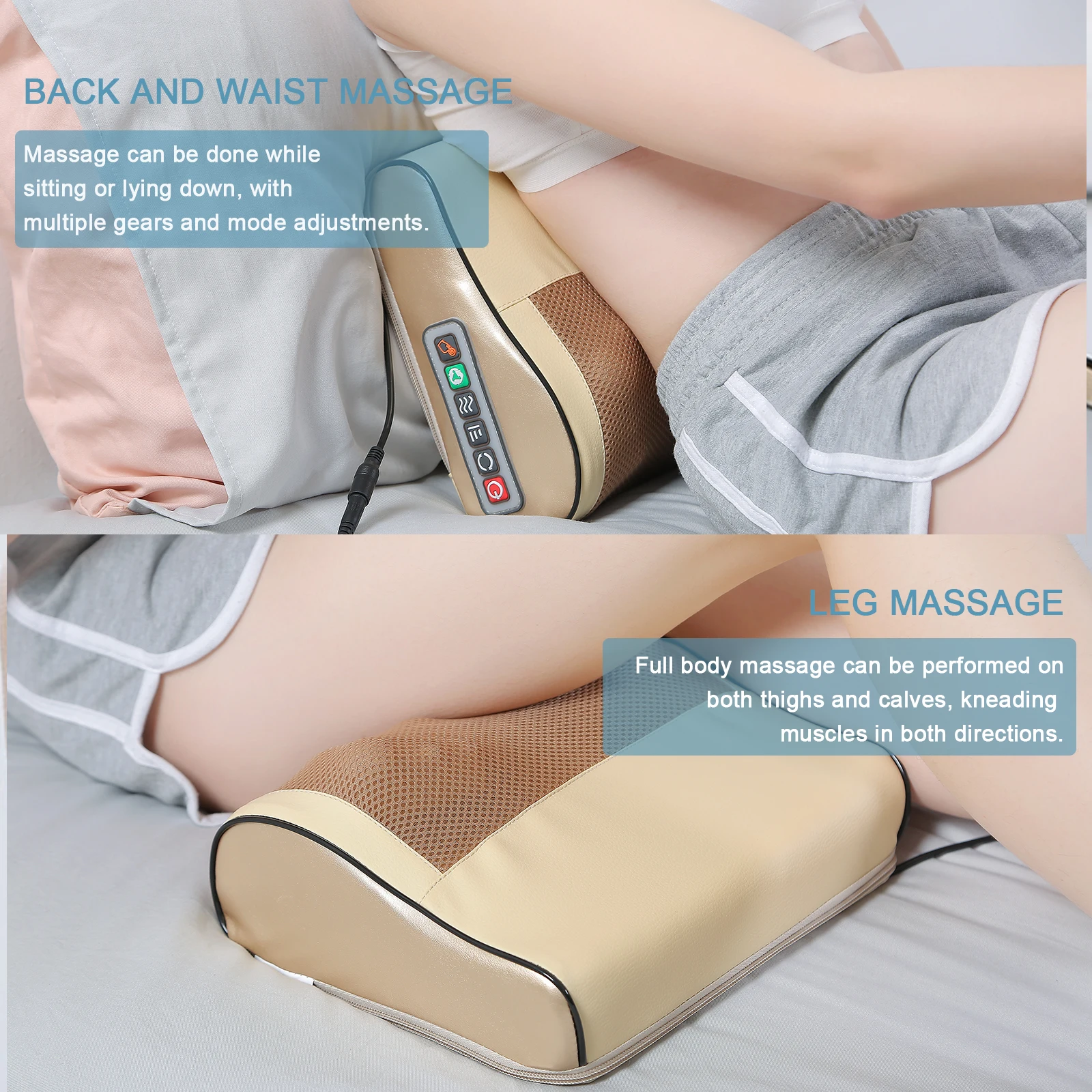 Smart Infrared Heating Neck Shoulder Massager Electric Shiatsu Kneading Pillow with Multiple Modes for Full Body Relaxation