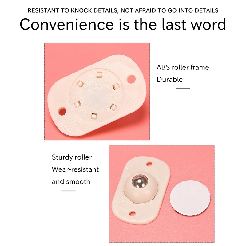 20 Pcs Self Adhesive Swivel Caster Stainless Steel Mini Paste Universal Wheel Universal Wheel 360 Degree Rotation Pulley