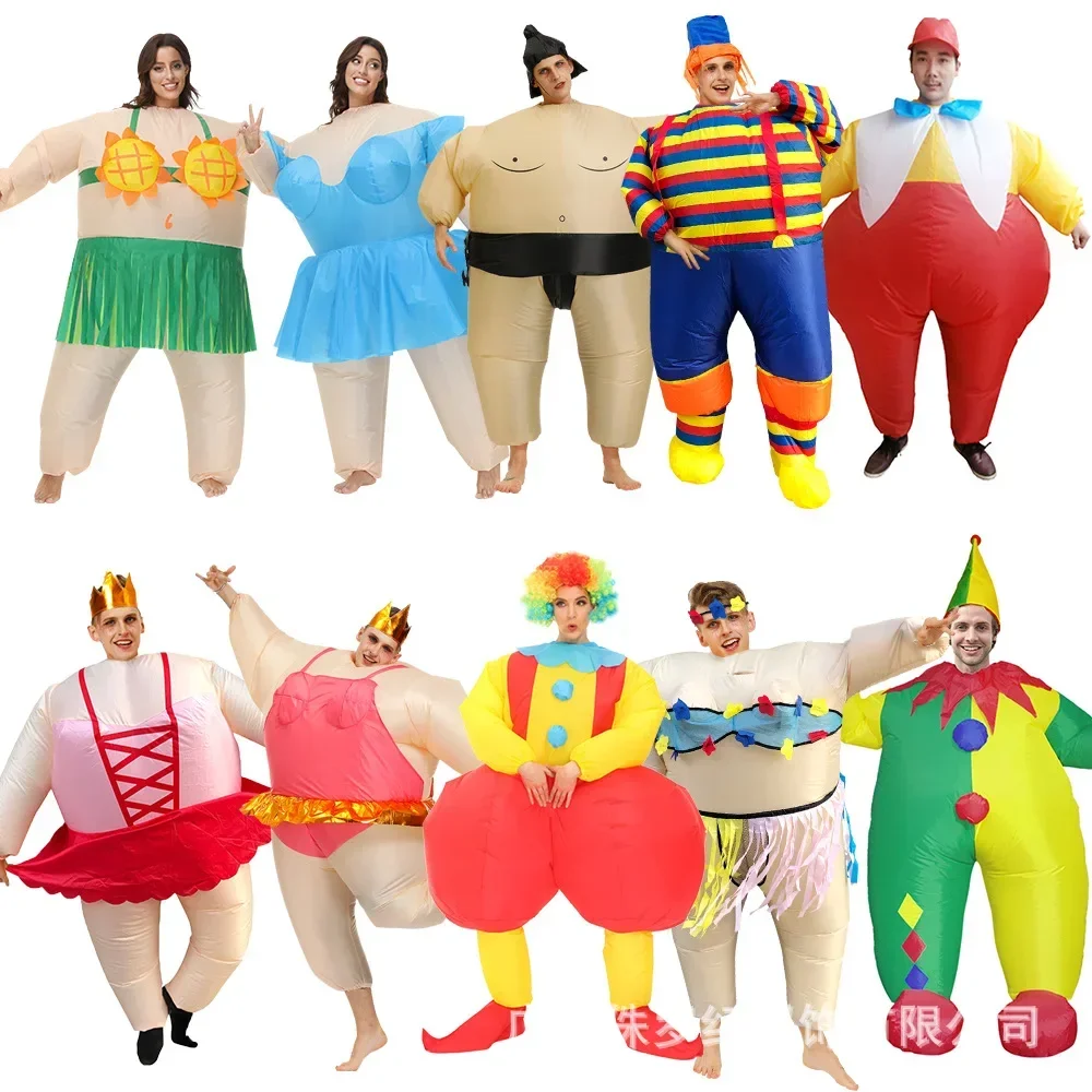 

Annual Meeting Event Funny Clown Costume Performance Party Halloween Sumo Suit Inflatable Costume Ballet