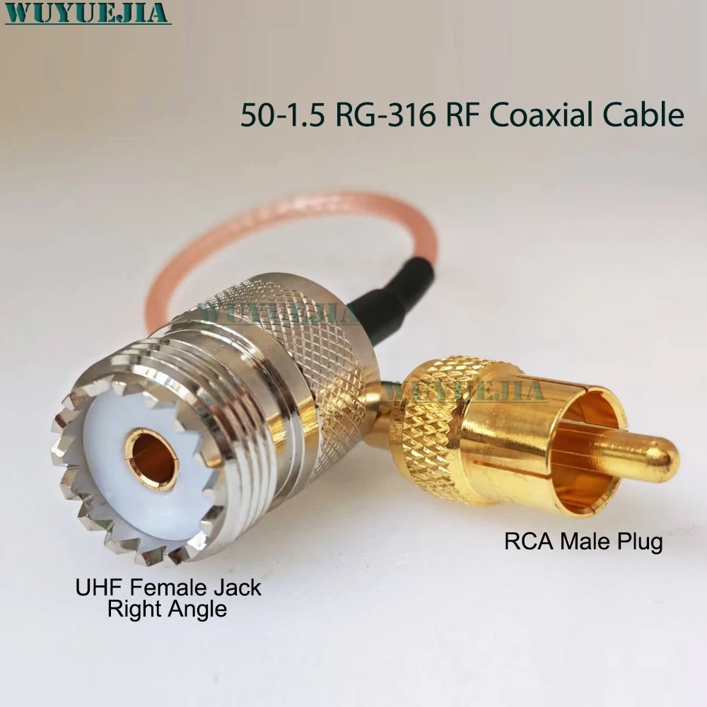 SO-239 PL-259 UHF Female to RCA Male RG316 Low Loss RF Coax Cable Assembly Professional Cord For Communication Device Connection