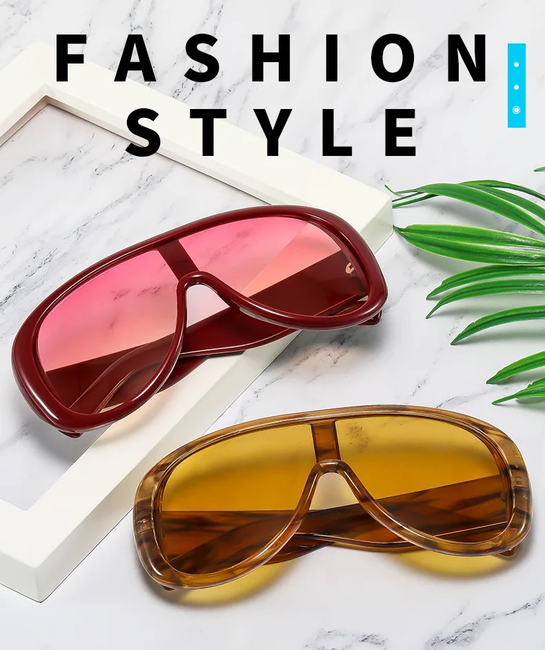 One Pieces Oversized Sonnenbrille 2026 für Damen und Herren – Coole Fashion Sonnenschutz Strand Urlaub Oculos Lunette Soleil Femme – Detail 1