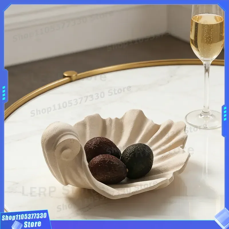 French Medieval Style Shell Wall Hanging Art Decor Dual Purpose Fruit Plate Storage Ornament Simple Simulation Aromatherapy