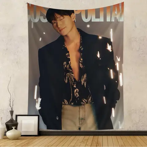 ATEEZ KPOP 다채로운 태피스트리 벽걸이 보헤미안 벽 태피스트리 만다라 벽걸이 시트