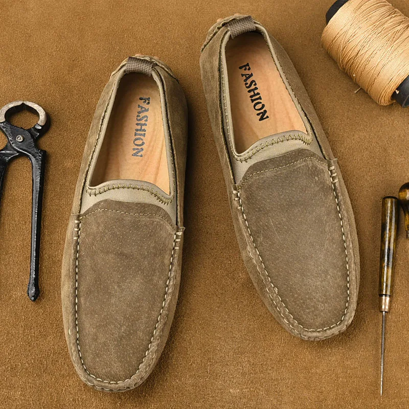 

New Men's Casual Shoes, Boat Shoes, Hand-stitched Genuine Leather Shoes, All-season Men's Casual Shoes,Driving Shoes, Convenient