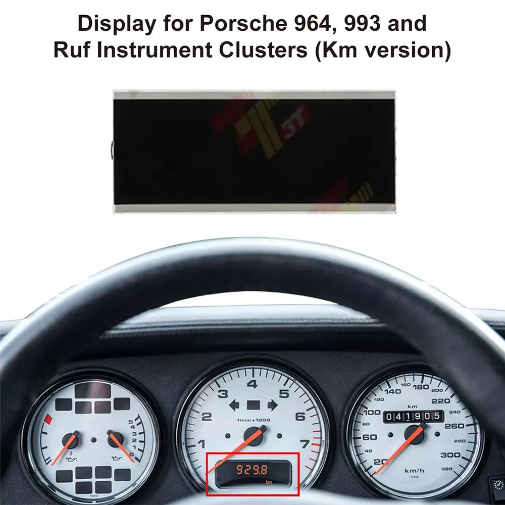 

Dashboard Display for Porsche 964, 993 and Ruf Instrument Clusters (Km version)