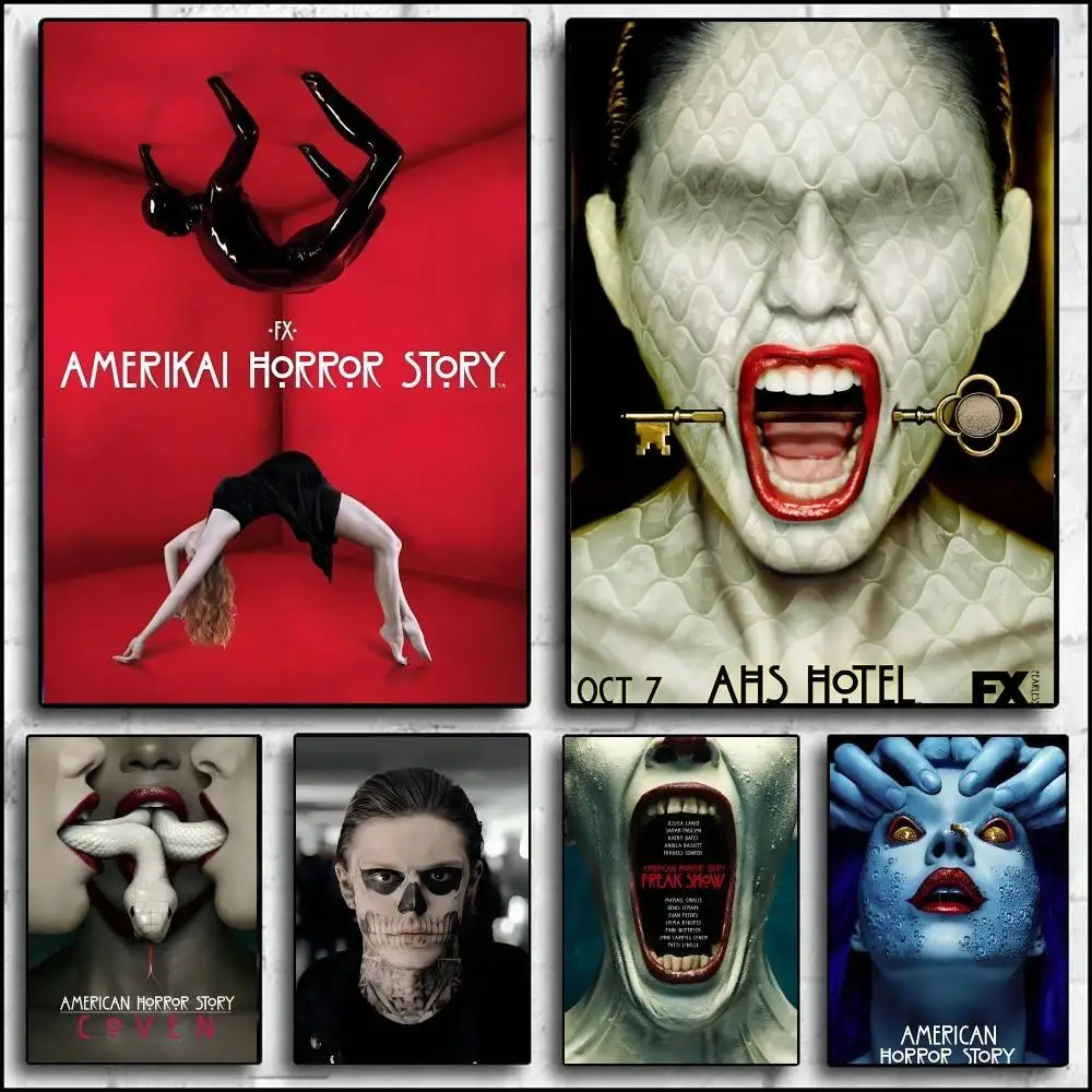 American Horror Story Movie AHS  Poster Self-adhesive Art Waterproof Paper Sticker Coffee House Bar Room Wall Decor