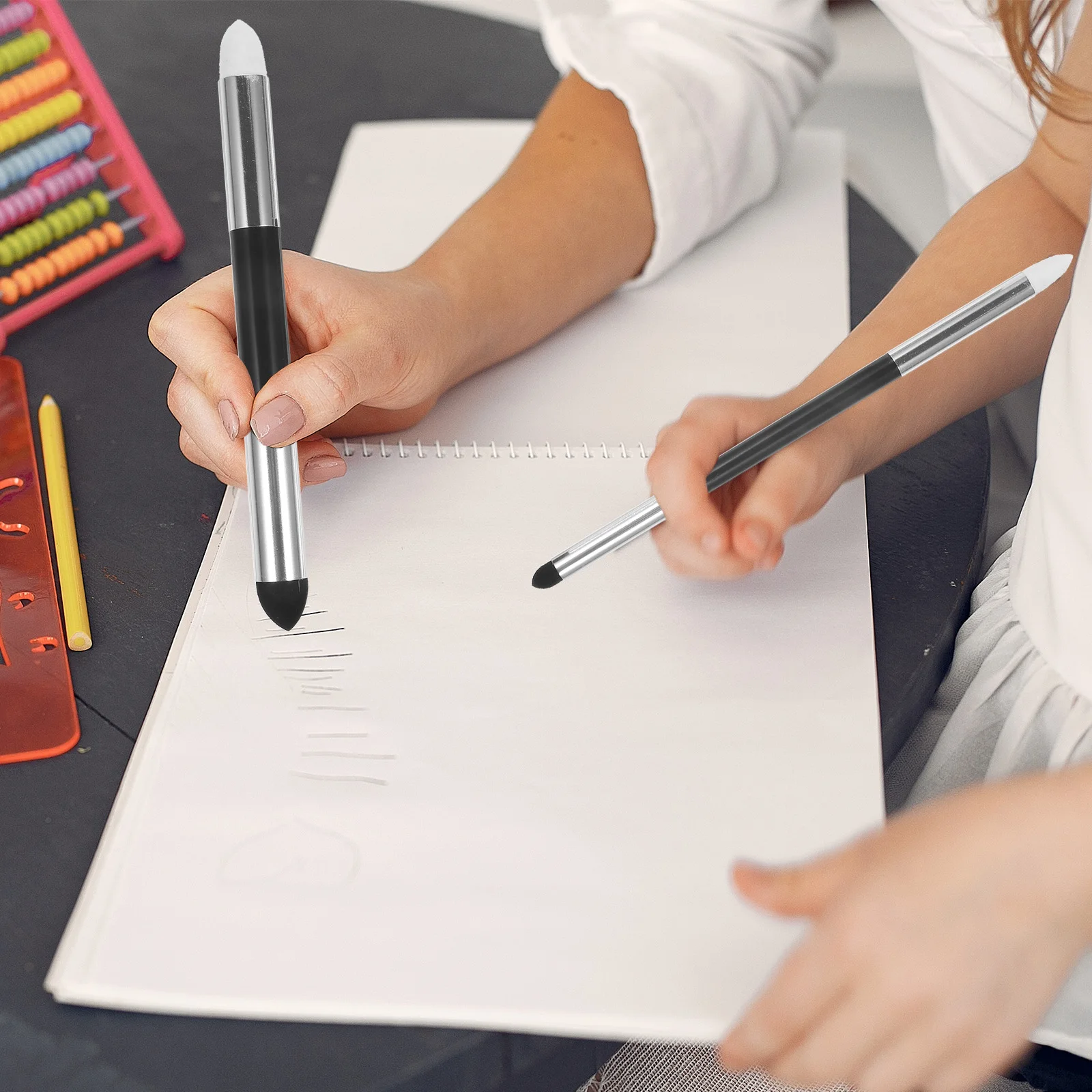 

4 Pcs Blender Sketch Erase Pen Drawing Tools Sketching Supplies Wipe Dedicated Blending Stumps Sponge for Professional