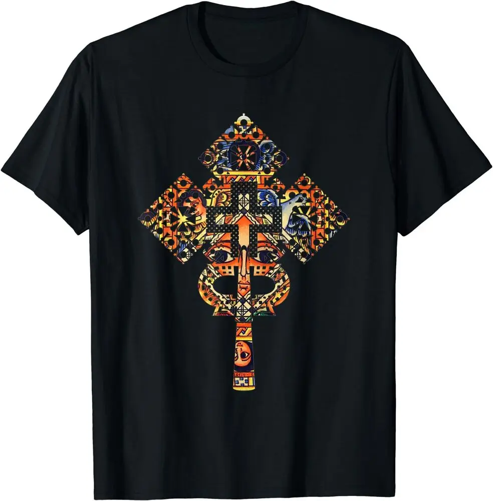 Ethiopian Christian Art Christ In Glory Ethiopian Cross T-Shirt For Men Clothing Women Tees Y2K Tops Unisex Summer Short Sleeve