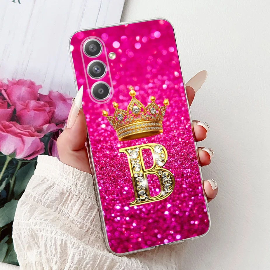 For Samsung Galaxy A55 5G Case SM-A556B Letters Cover Clear Silicone Phone Case For Samsung A15 A25 A35 A55 5G Soft Fundas Coque