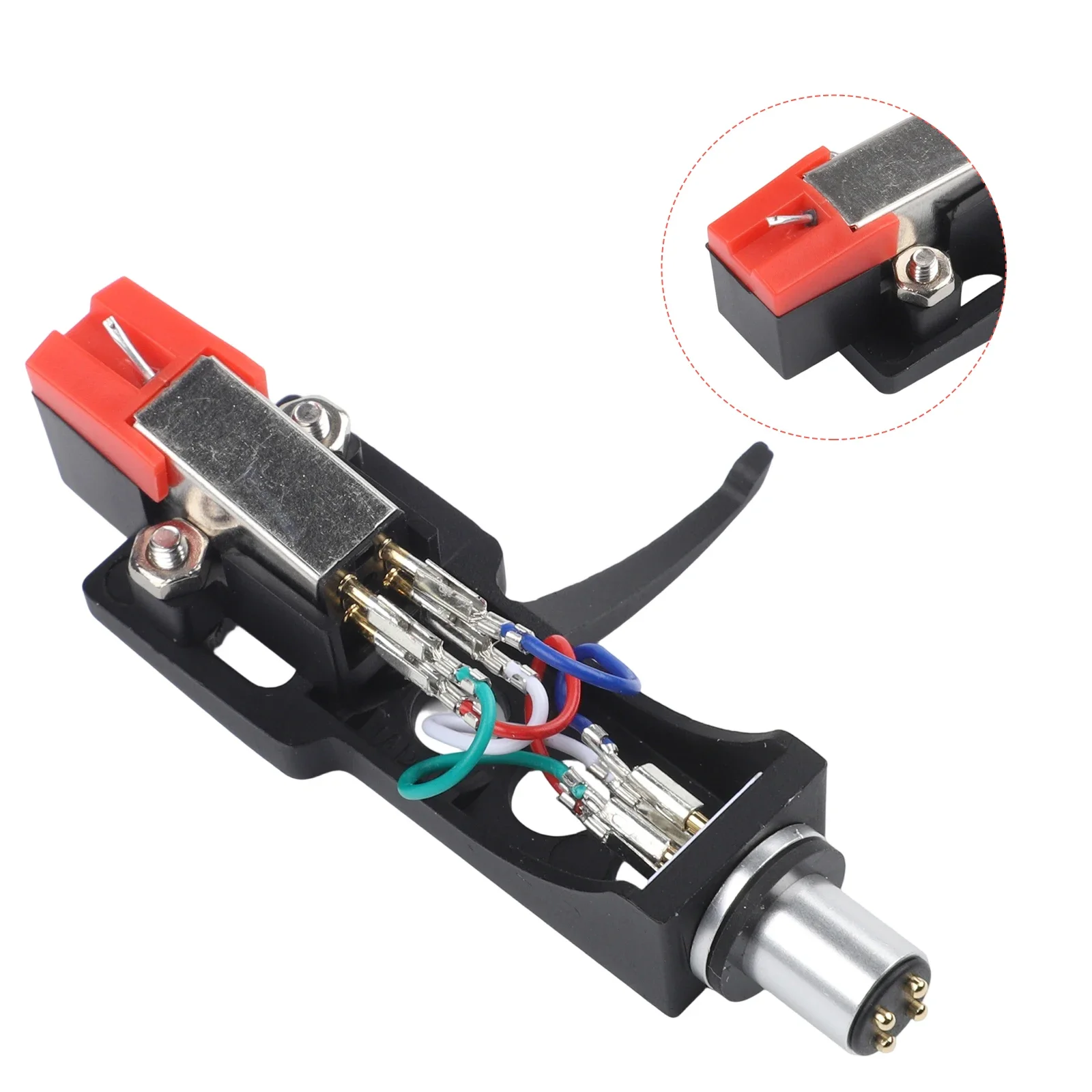 Cartucho de fonógrafo MM de imán móvil con soporte para aguja, terminales chapados en oro para tocadiscos de vinilo, componente de audio.