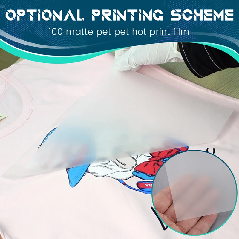 DTF Transfer Film 100 Sheets-A4 PET Heat Transfer Paper For DIY Direct On T-Shirts.Socks,Bags, 8.3 Inch X 11.7 Inch