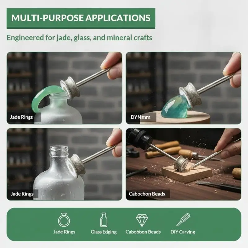 Concave Diamond Grinding Wheel Anti-Corrosion 3-8mm for Glass Jade Ceramic Gemstone Sharpening Rotary Tools