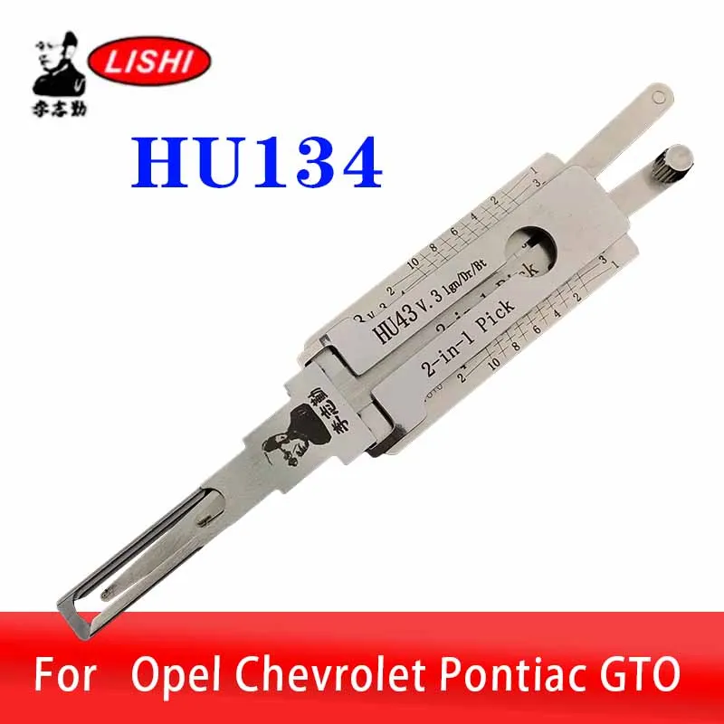 HU43 LISHI Style 2in1 Für Opel Chevrolet Pontiac GTO Decoder Schlossöffnungswerkzeug Autotür-Öffnungswerkzeug Schlosserwerkzeug
