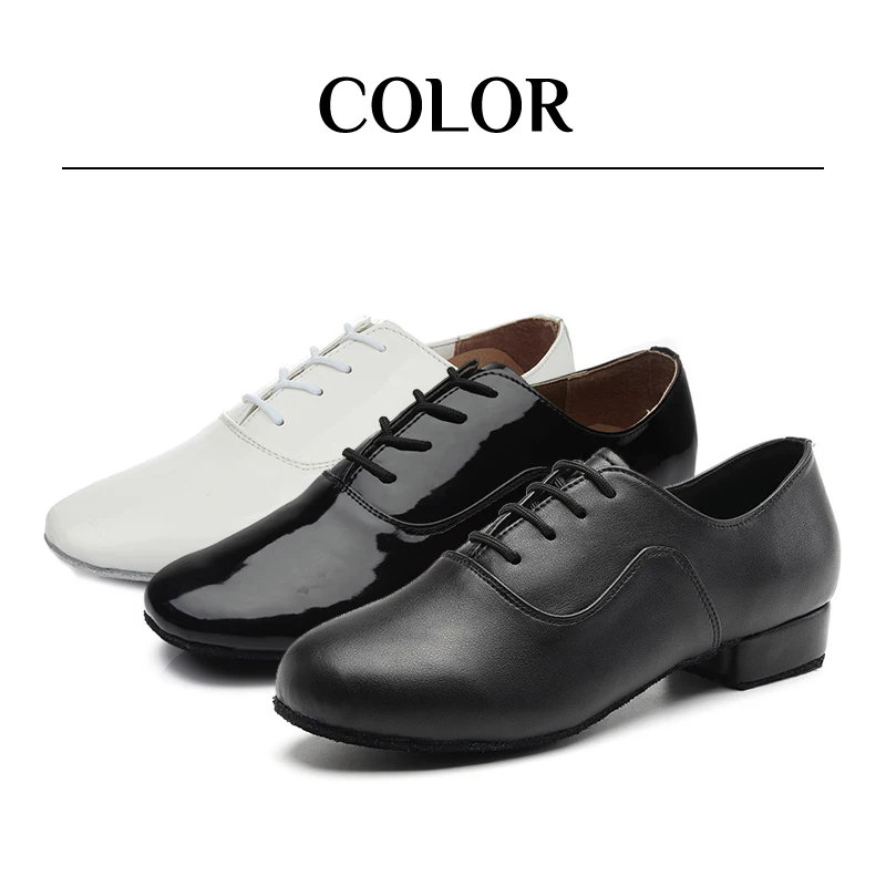 SWDZM Men Latin Dance Shoes Black Latin Shoes Plus Size Low Heel Tango Ballroom Practice Dancing Shoes For Men 2cm Heel