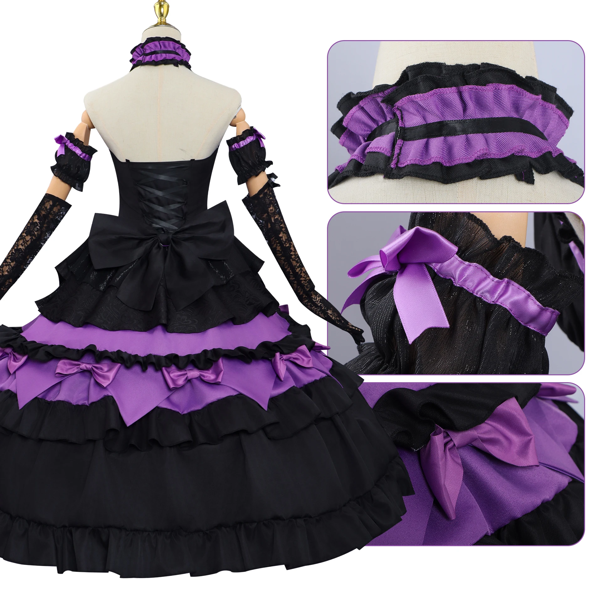 Costume de Cosplay du Jeu Ta.com V pour Femme, Longue Robe Lolita Gothique, Vêtements de Sauna, Tenues de Carnaval, ixd'Halloween