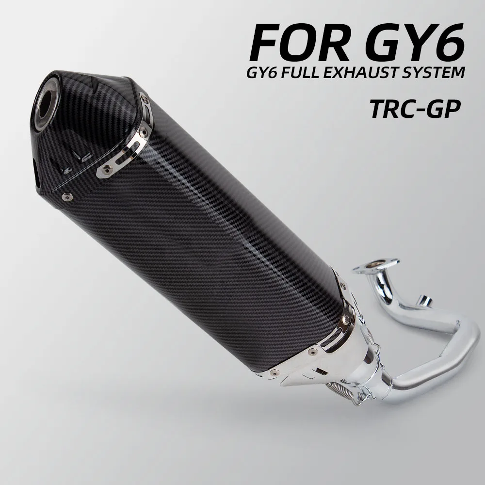 

For Yamaha GY6 Zuma TANK150 TANK200 125CC 150CC 200CC GY6 motorcycle Engine Exhaust System TRC-GP Muffler Manifold scooter kit