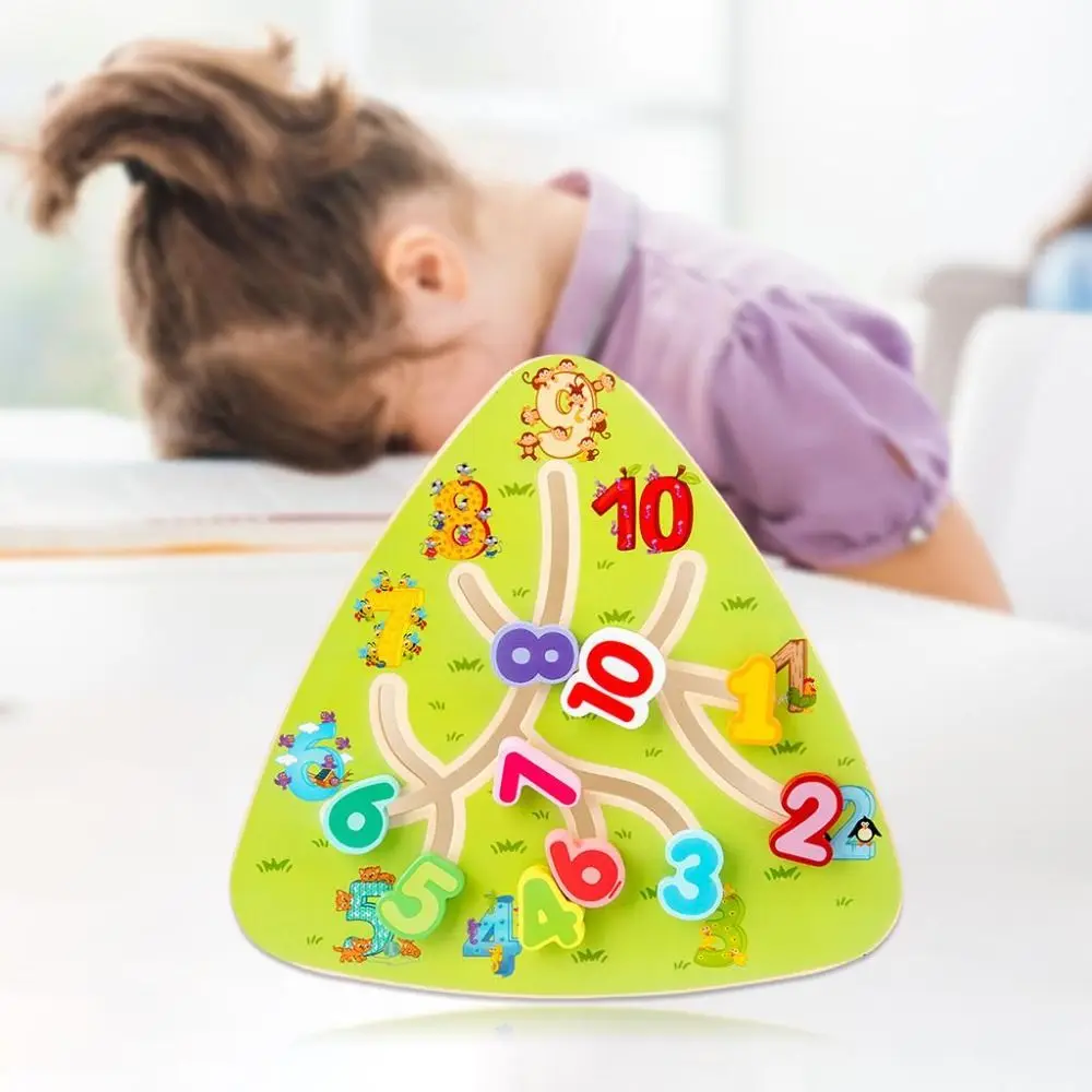 Wooden Children's Maze Walking Board Montessori Multipurpose Montessori Maze Boards Portable Early Education Puzzle Maze Board
