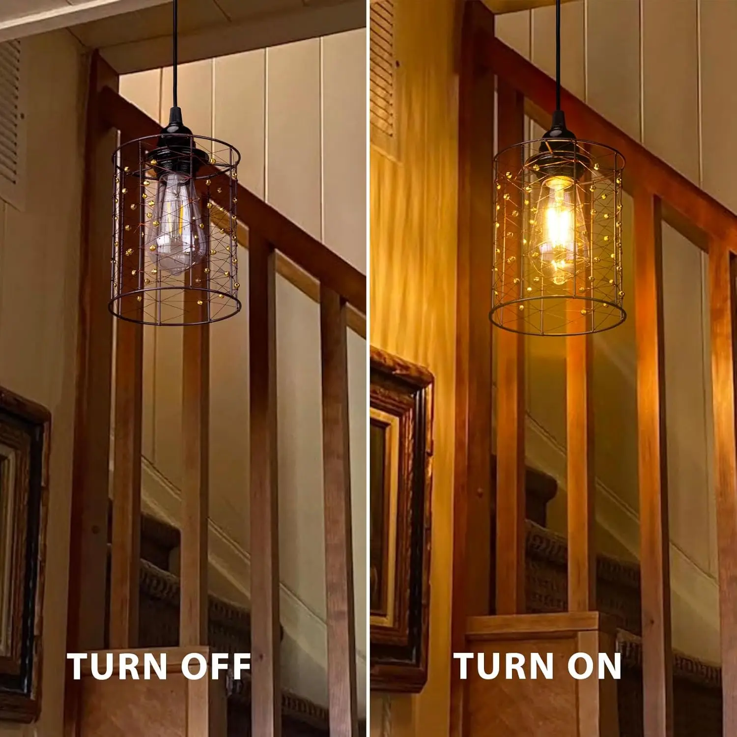 Lámpara de araña para exteriores con pilas, lámpara colgante impermeable para cenador, pérgola, porche, patio - 4 pilas AA