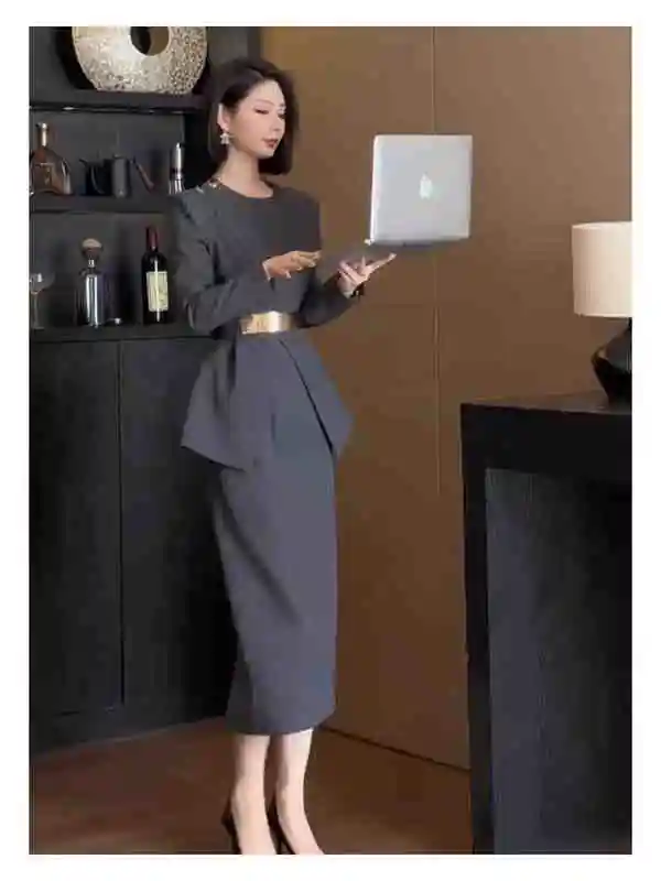 

Spring New Arrival High-End Elegant Lady's Skirt Set Fragile Luxury Half-length Midi Skirt Fashionable Polyester Fabric