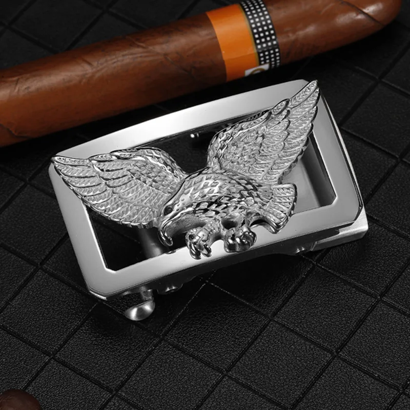 Pure Steel Stainless Steel Men's Automatic Buckle Head Trouser Buckle Accessories Fashionable Business Casual Belt Buckle