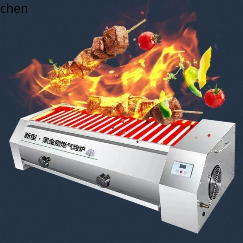 Parrilla sin humo Market nocturno Parrilla para kebab Vendedor callejero comercial Estante para barbacoa