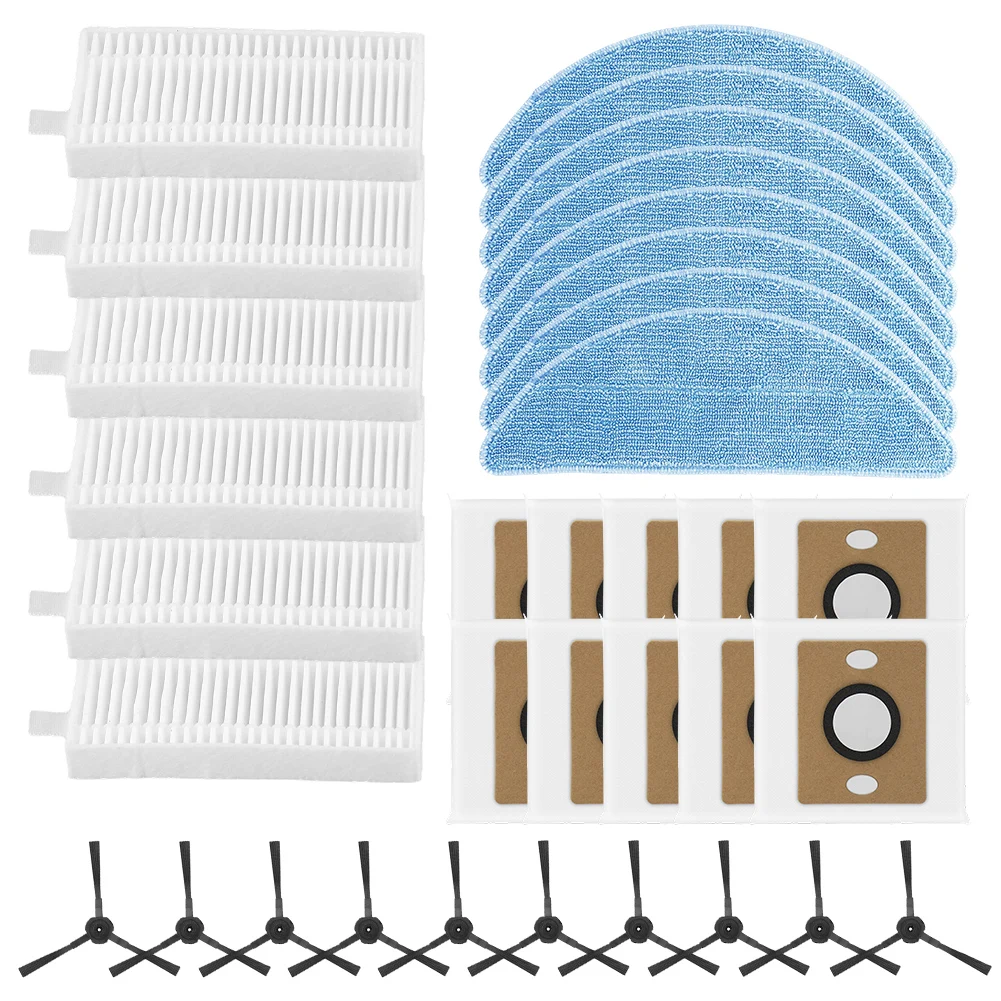 For ILIFE A12 Pro Robot Vacuum Maintenance Kit Filters Mop Cloths Dust Bags and Side Brushes for a Cleaner Environment
