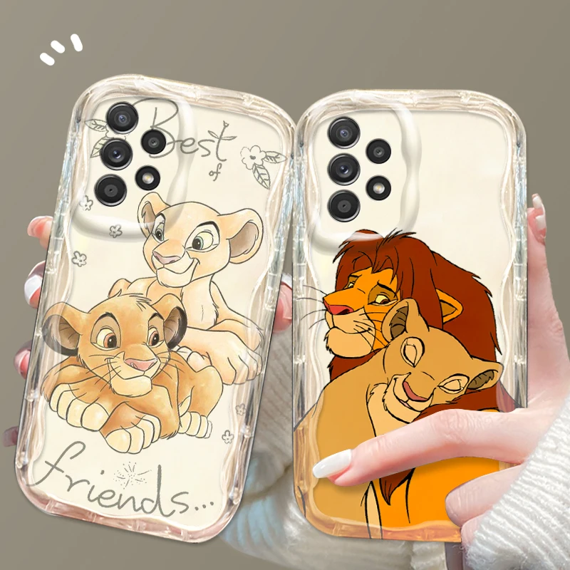 The Lion King Cute For Samsung A55 A54 A53 A52 A35 A34 A33 A32 A25 A24 A23 A22 A21S A15 A13 A14 5G Wave Oil Back Phone Case