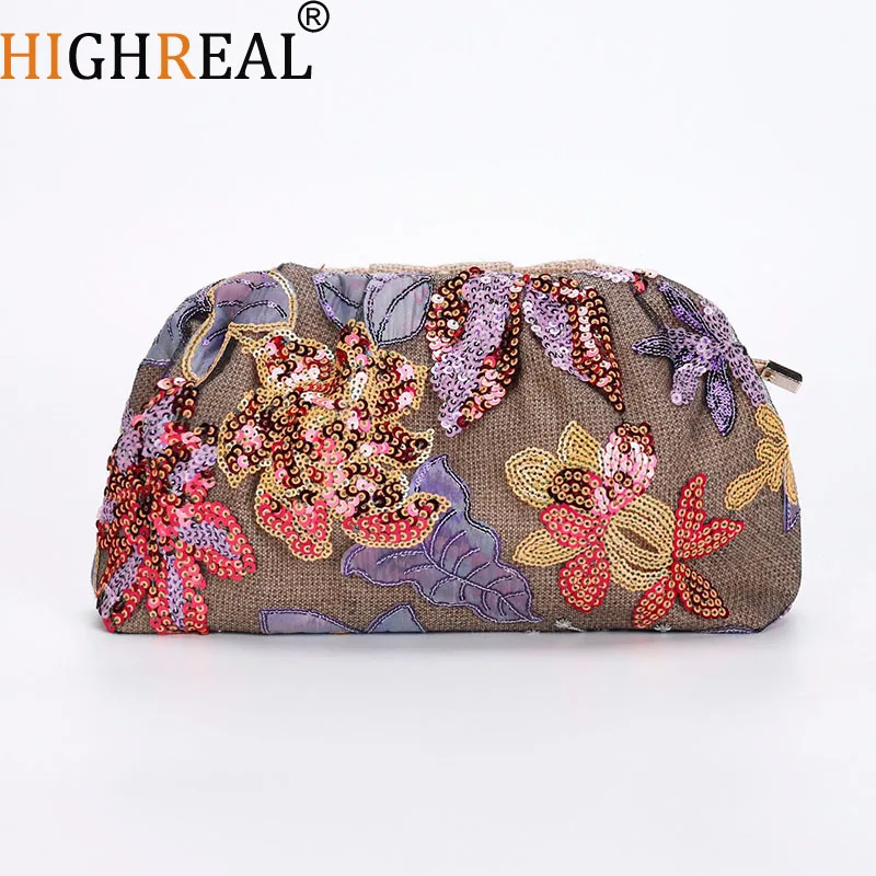 Nuevo Bolso de Noche Tipo Clutch de Tul con Bordado de Lentejuelas Estilo Ink-Wash, de Lujo y Elaborado con Materiales de Alta Calidad, con Diseño Fruncido, para Mujer, Ideal para Bodas