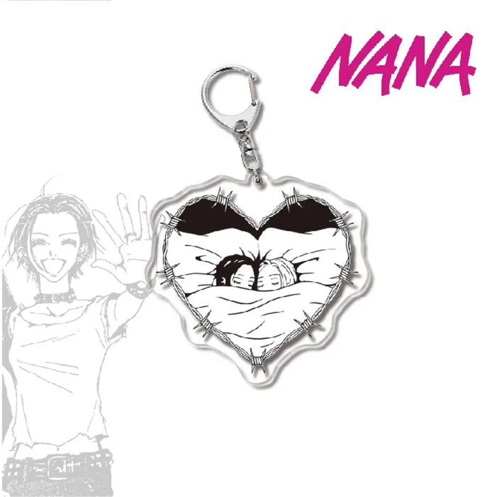 Anime NANA Black White Manga Acrylic Keychain Oosaki Komatsu Hachi Okazaki Shinichi Keyring Collection Desk Display Firend Gift