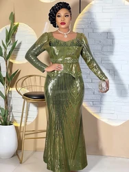 Evening Dresses For Wedding Party African Turkey Women Mermaid Gown Sequin Bodycon Sexy Robe Africaine Ankara Ladies Clothing
