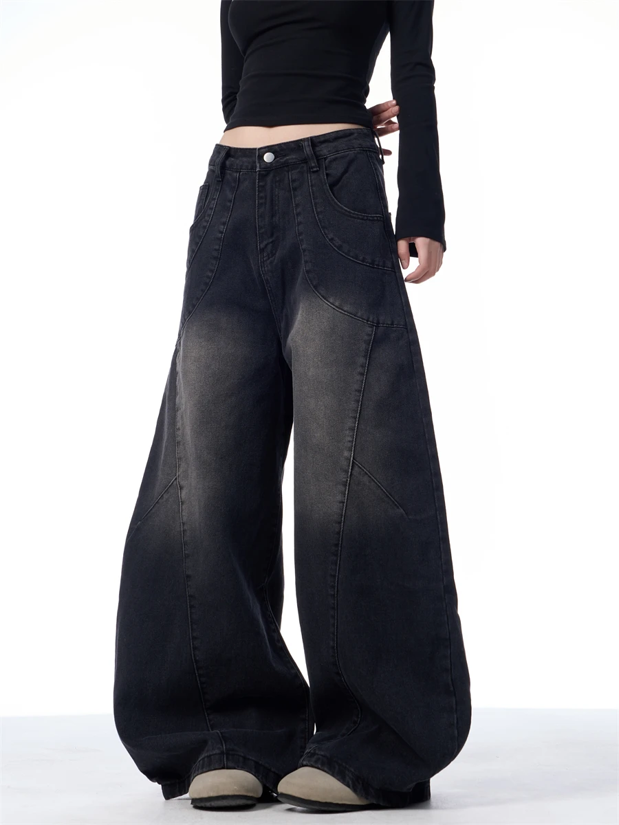 

Весеннее издание, женские свободные широкие джинсы, универсальные всесезонные джинсы с силуэтом ножа CleanFit