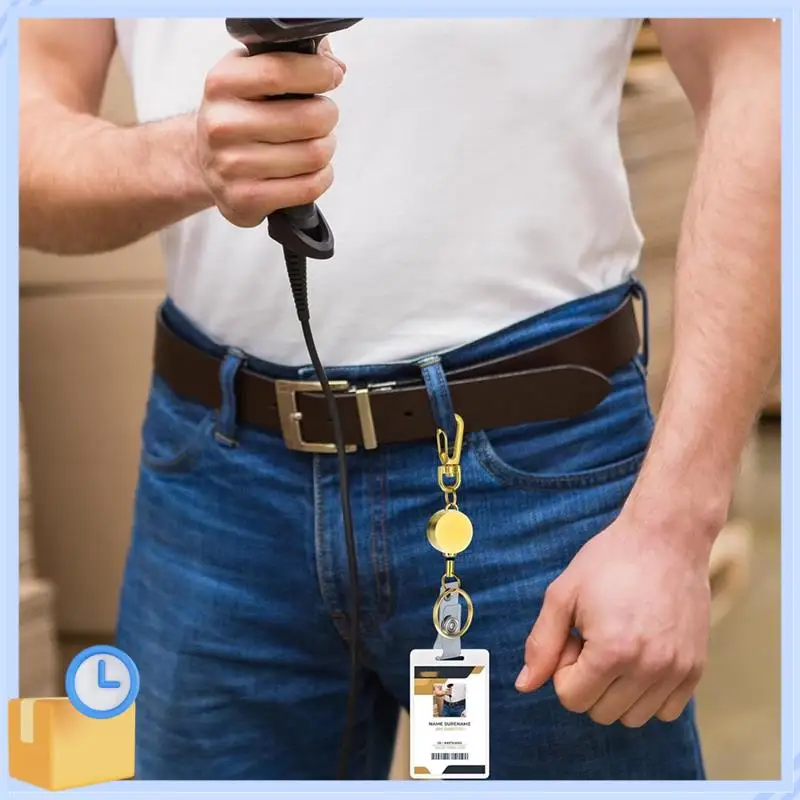 

Popular 3 PCS Retractable Badge Reel, Metal Heavy Duty Retractable Keyring Chain Carabiner Keychain Belt Clip ID Badge Holder
