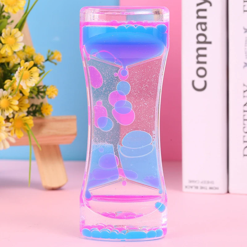 1PC Liquid Milk Color Oil Drop Timer Movement Sensory Toys Stress Relief Props Home Office Desktop Decor