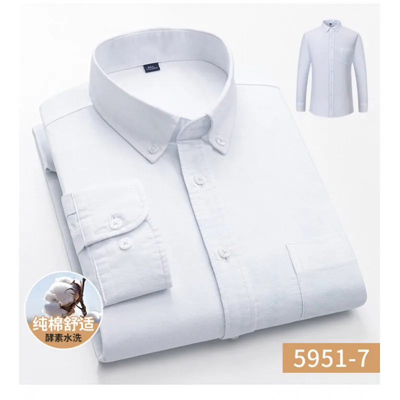

Fashion Men 100% Cotton Breathable Shirt Business Casual Long Sleeve Comfortable Work Commuter Urban Dress Shirt Office Clothing