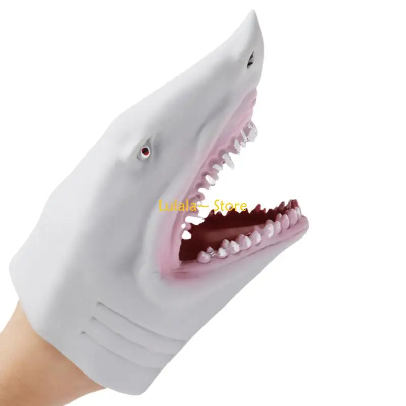 Y4QA Shark Vinyls Toy Hand Puppet For Creative Role Playing Soft Stuffed Animal Children Educational Pretend Game