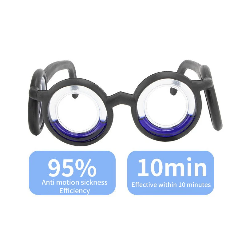 1Pcs Anti-Motion Sickness Liquid Glasses Portable Lensless Driving Sickness Goggles Anti-Sickness Glasses For Children Adult