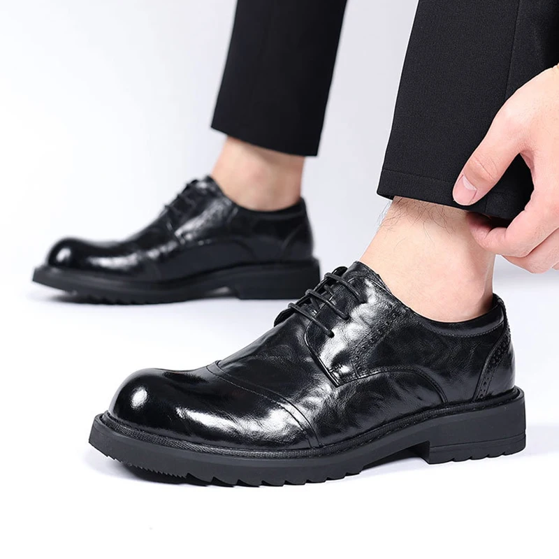 New Business Formal High-end Feelcasual Commuting Genuine Leather Shoes For Men's Office Leather Shoes Elegant Men's Dress Shoes