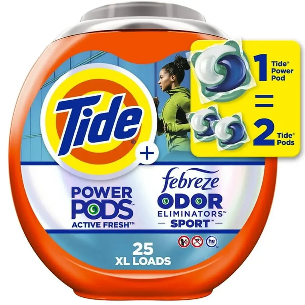 

Очищающее средство для удаления пятен Tide POWER PODS Febreze Sport, 25 нагрузок, концентрированные пакеты для устранения запахов, Америка # 1. Доверился