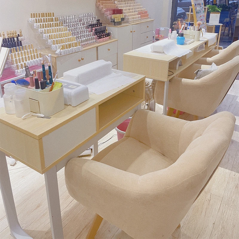 Meja manikur profesional, peralatan Salon kuku kursi pedikur, kursi meja manikur, Organizer penyimpanan Makeup furnitur Nageltisch