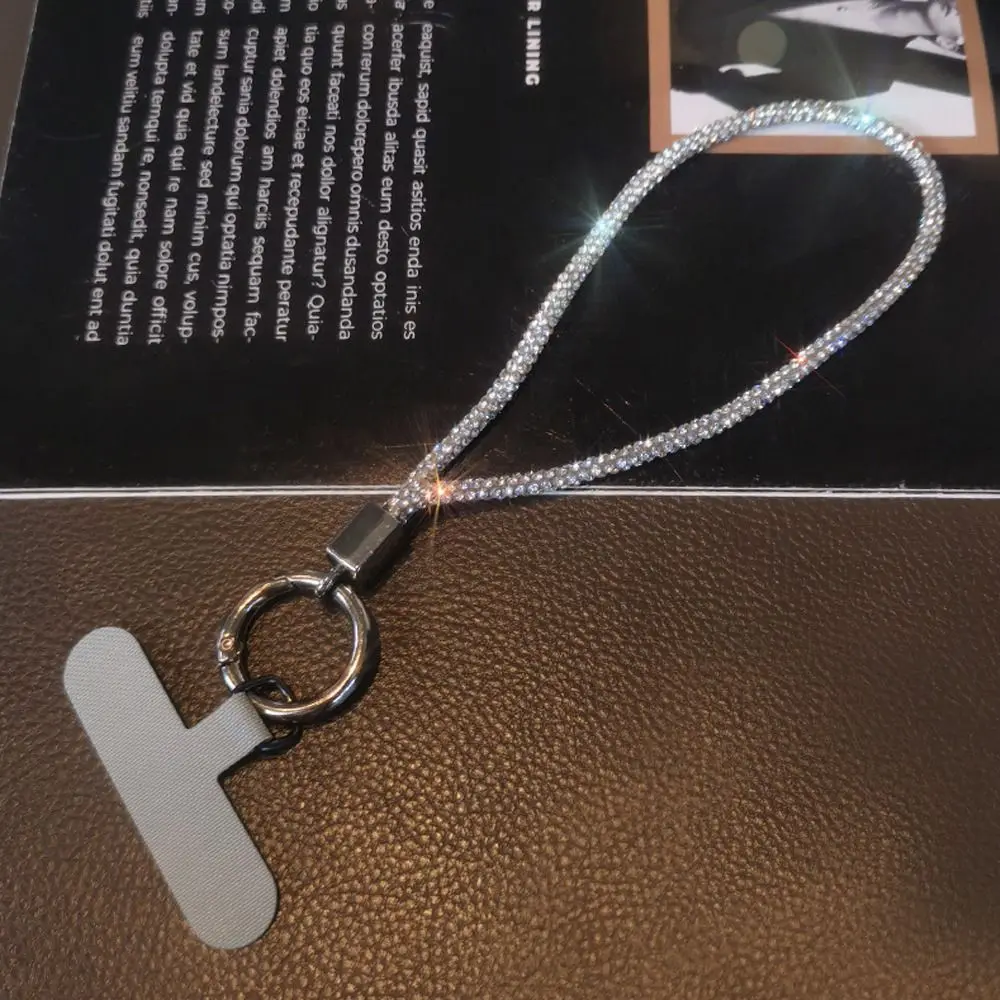 1PC Fashion Mobile phone lanyard Diamond Crystal Wrist Straps Keychain Glitter Rhinestone Neck Hanging Anti-lost Rope