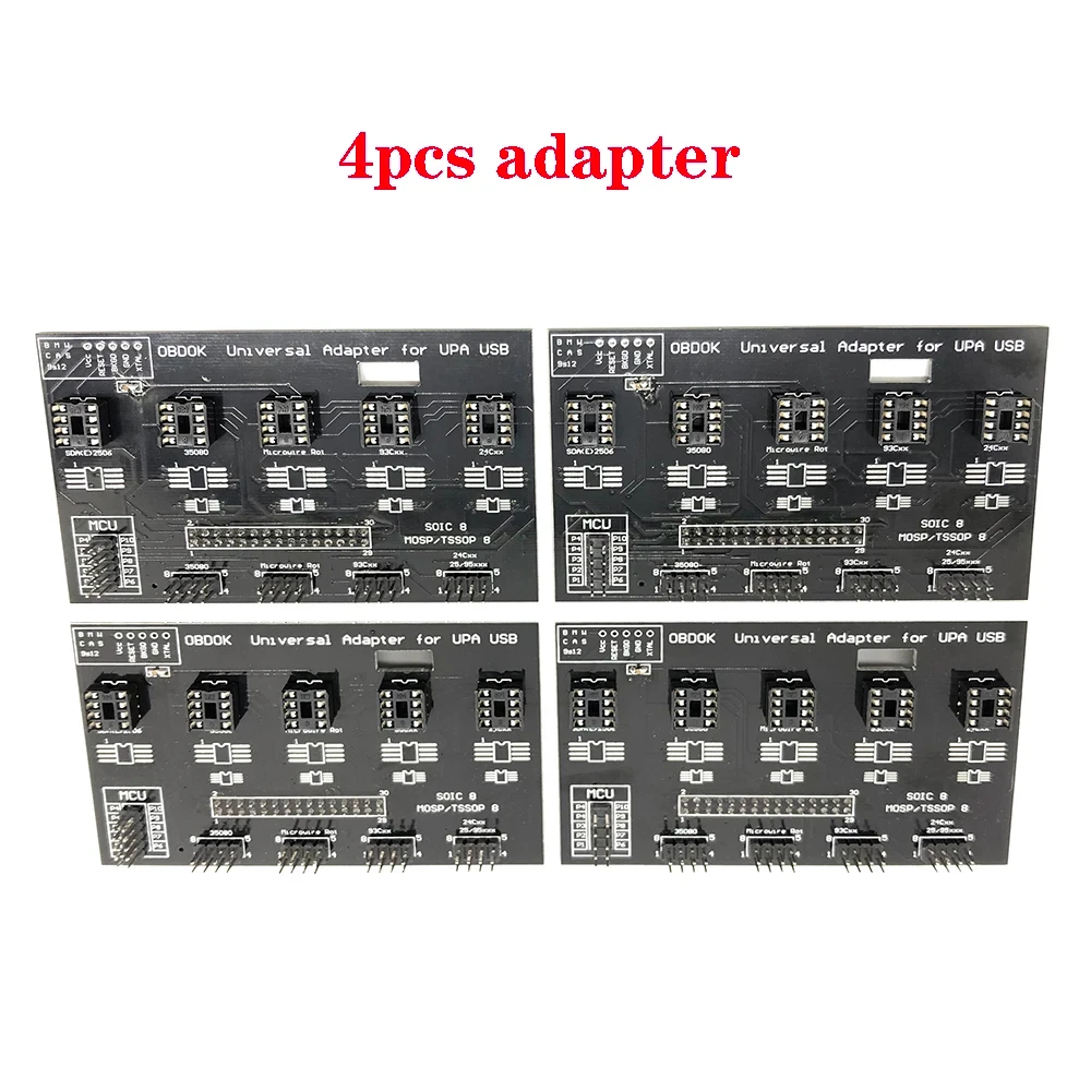 4pcs UPA USB V1.3 Universal Eeprom Adapter UPA-USB Serial Programmer with 8 Soic Clip Cable For I2C SPI Microwire Car ECU Prog