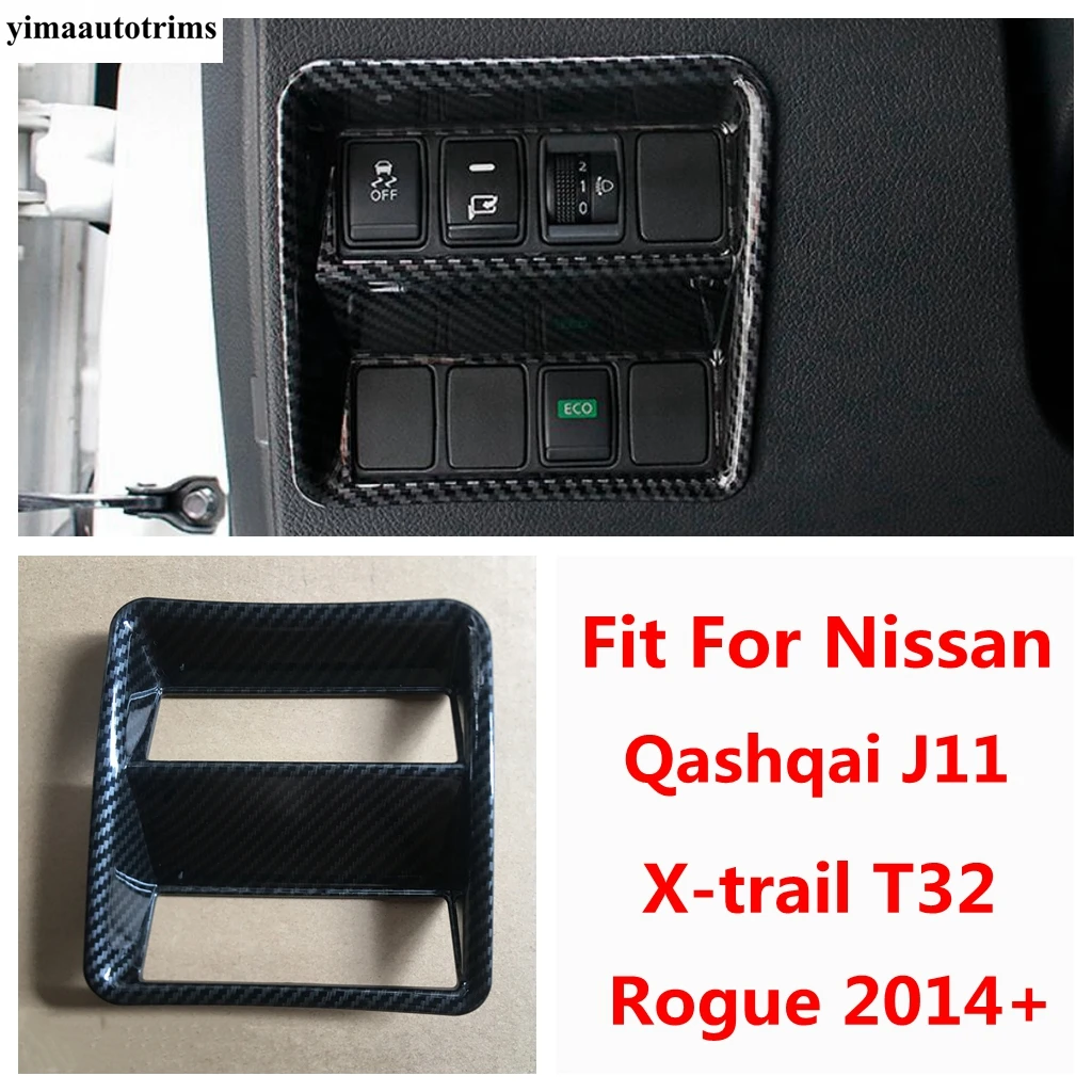 

Carbon Fiber Car Head Lamp Light Button Adjust Switch Control Cover Trim For Nissan Qashqai J11 / X-trail T32 / Rogue 2014 -2020