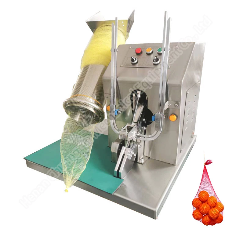 Máquina de llenado de alta precisión para patatas, ajo y jengibre, máquina de atado de bolsas de red, máquina de envasado de verduras en bolsas de red