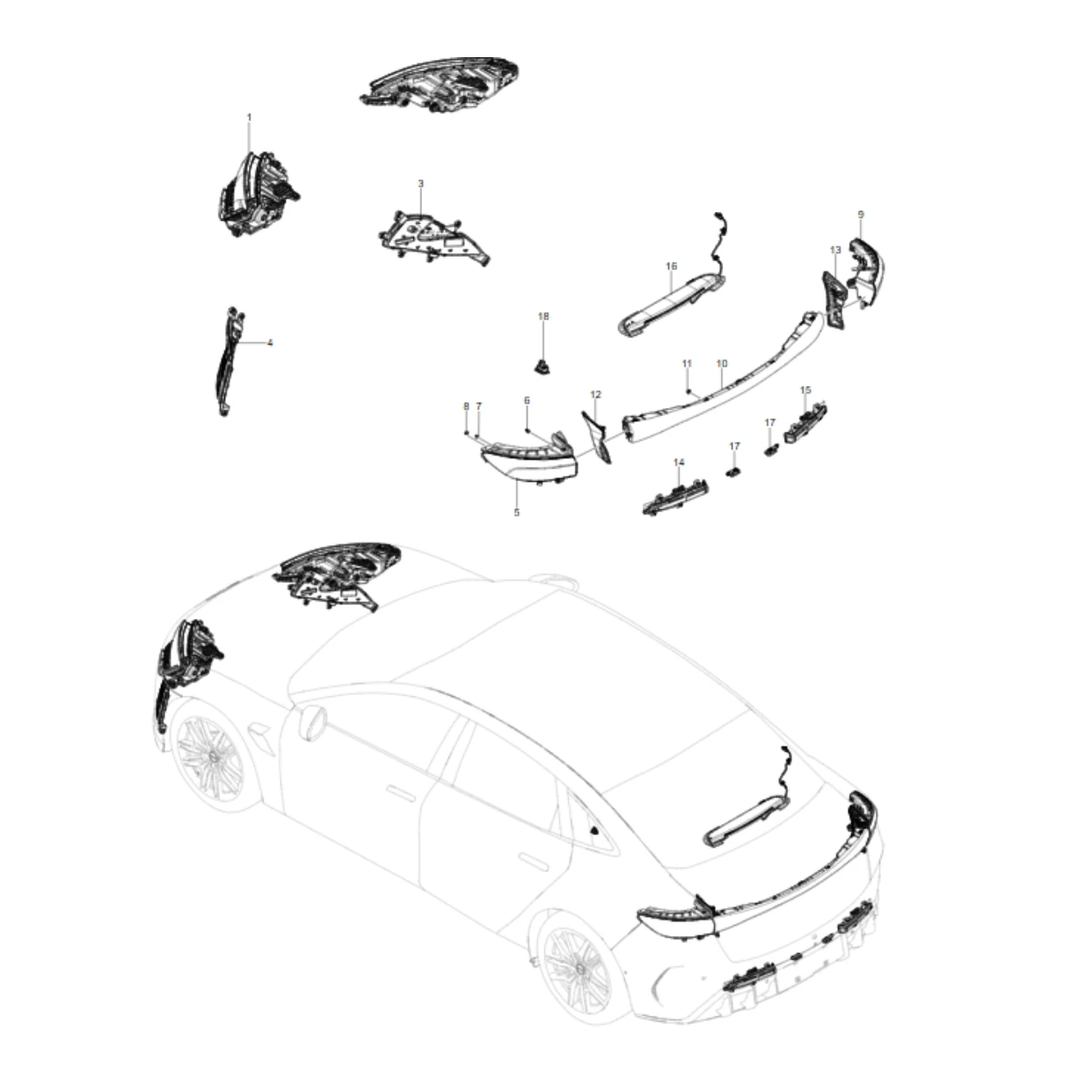 Original for BYD Yuan Song Han Qin Tang PLUS Pro EV up F0 F6 E2 Seal Seagull Dolphin LED Headlight Auto Parts Accessories